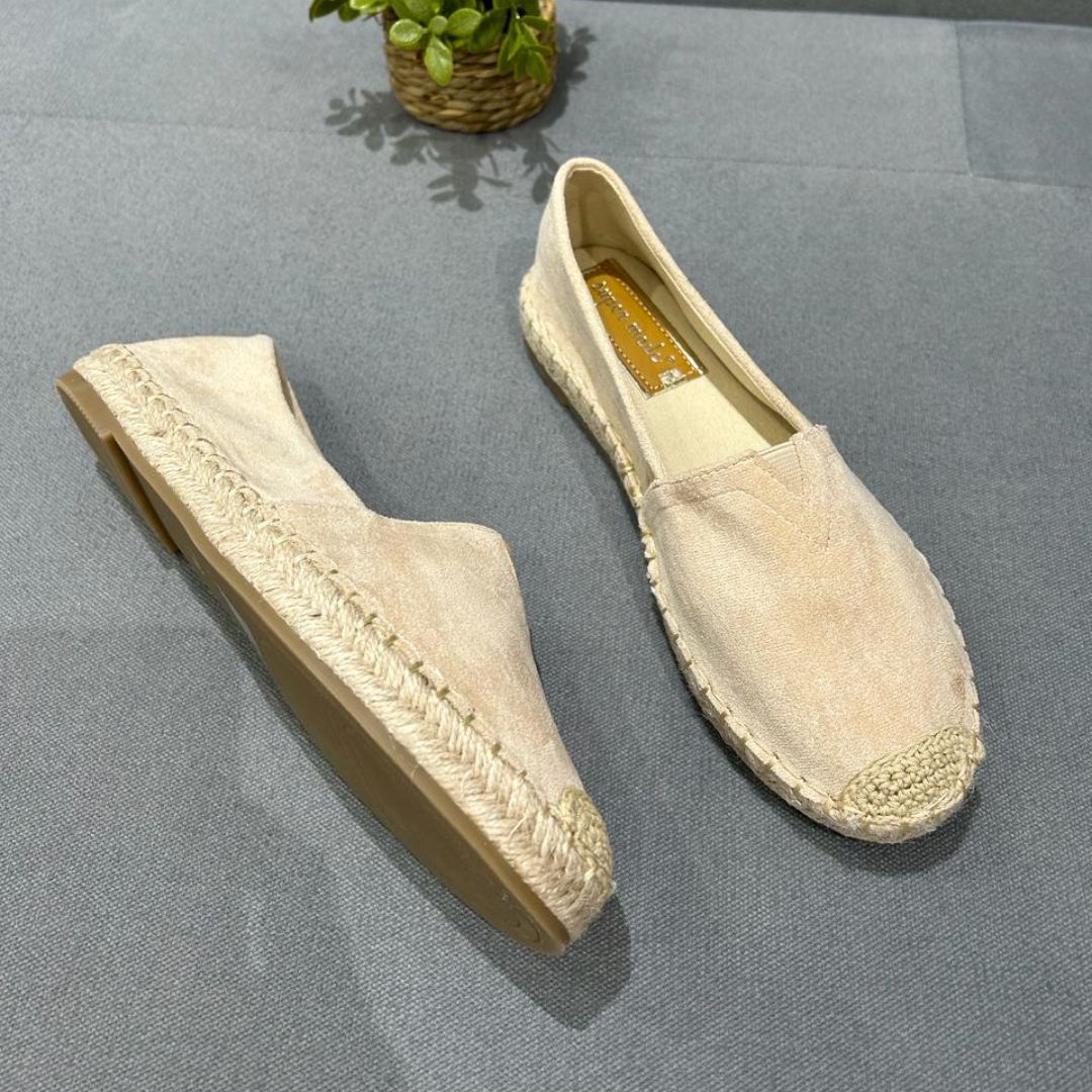 Pucket-Mocassin Raphia Daim