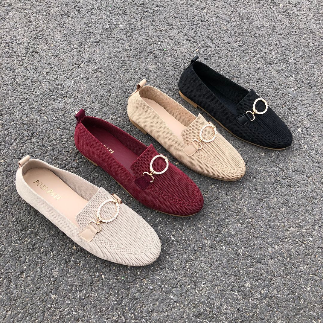 Mocassins Tissu Plate