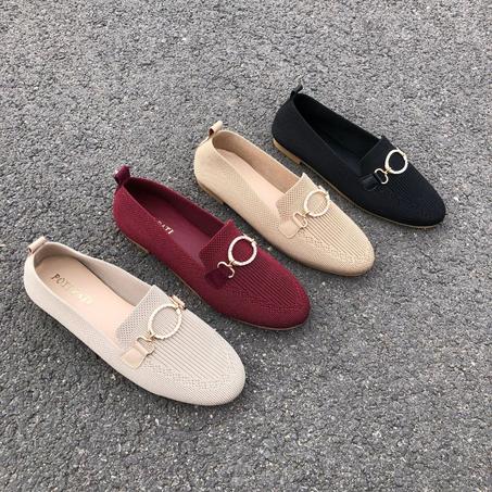 Mocassins Tissu Plate