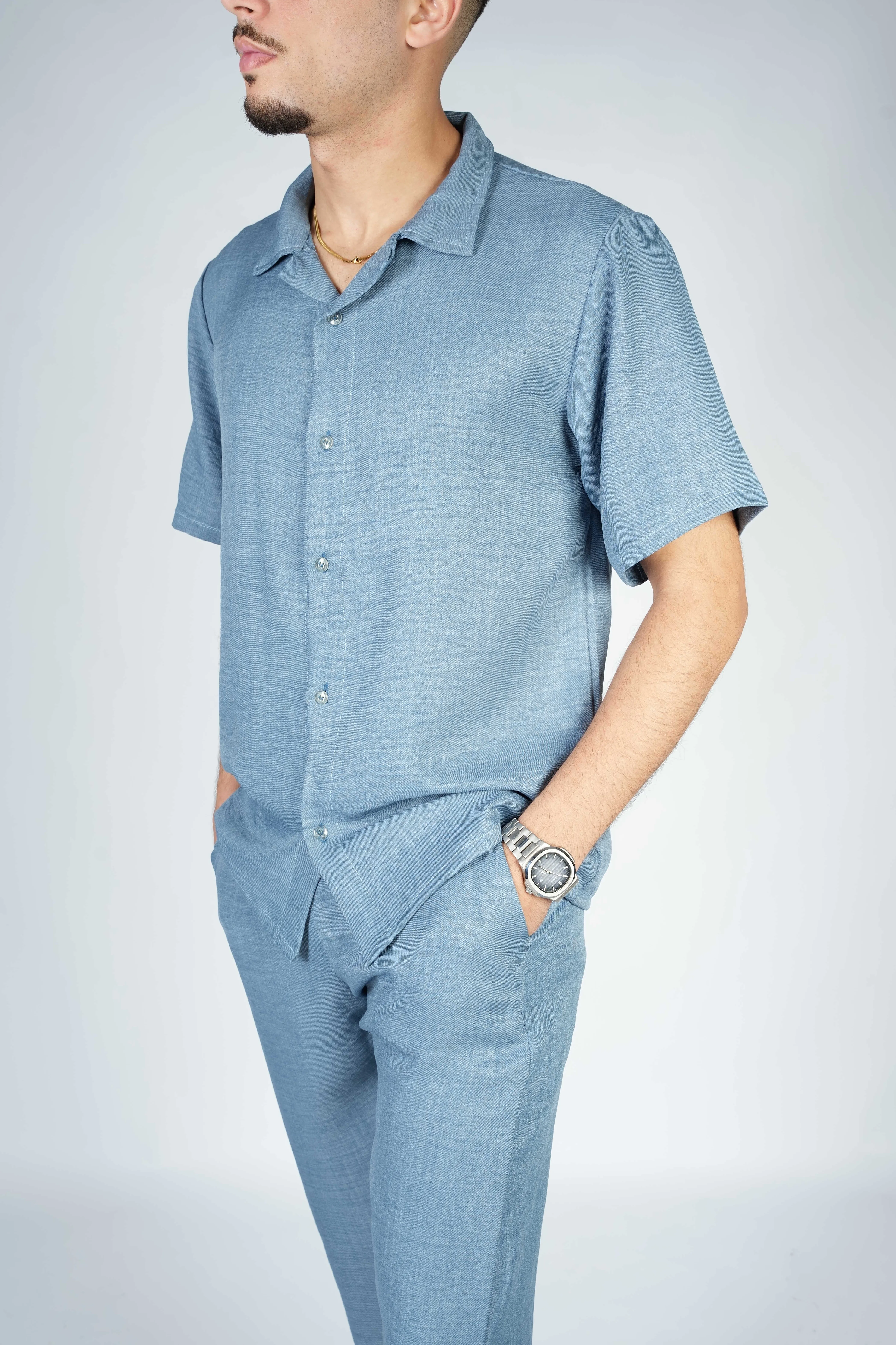 Ensemble Homme Lin Premium – Confort Été (Chemise + Pantalon)