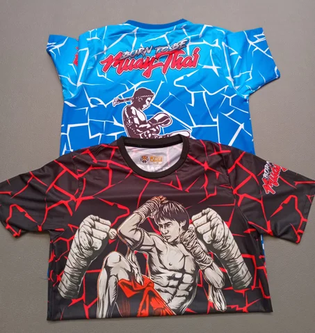 Tishirt MUAYTHAI KICBOXING FULLCONTACT BLEQU CIEL