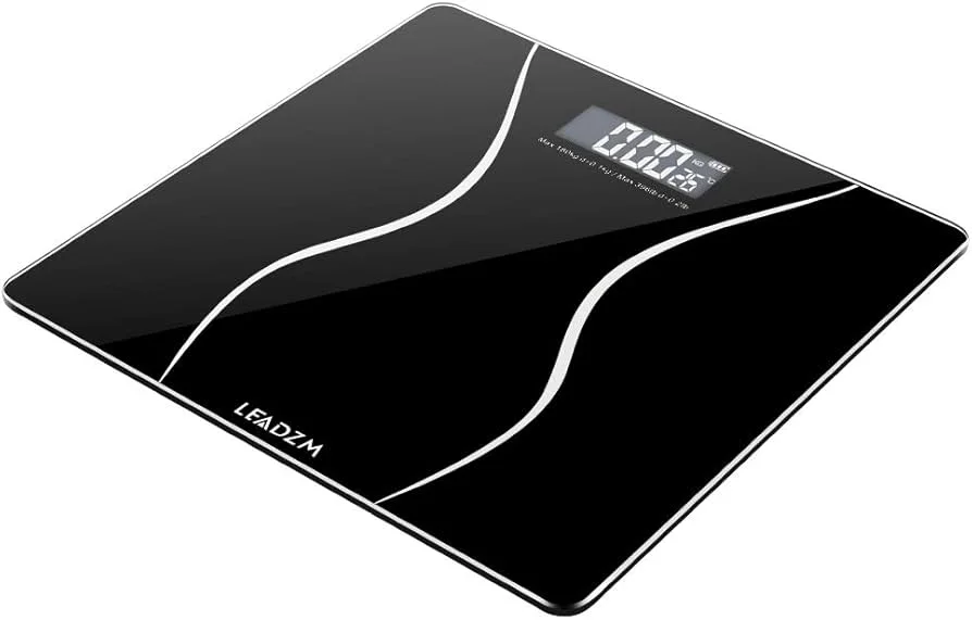 ميزان شخصي بنمط خصر نحيف 180 كجم، أسود