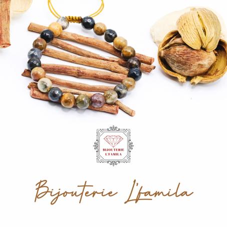 براسلي انيق بحجر الجاسبير الطبيعي