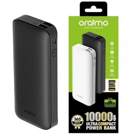 Oraimo PowerBank Oraimo 10.000 mAh Charge rapidement le téléphone-noir
