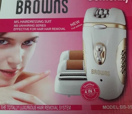 the totall luxurrious hair removal system  BROWNS MODEL: BS-351 le système d'épilation totalement luxueuxنظام إزالة الشعر الفاخر تمامًا