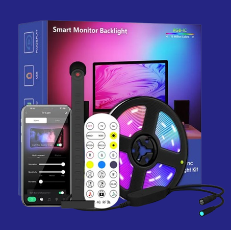 إضاءة LED الخلفية الذكية للتلفزيون 55-65 بوصة مع كاميرا.