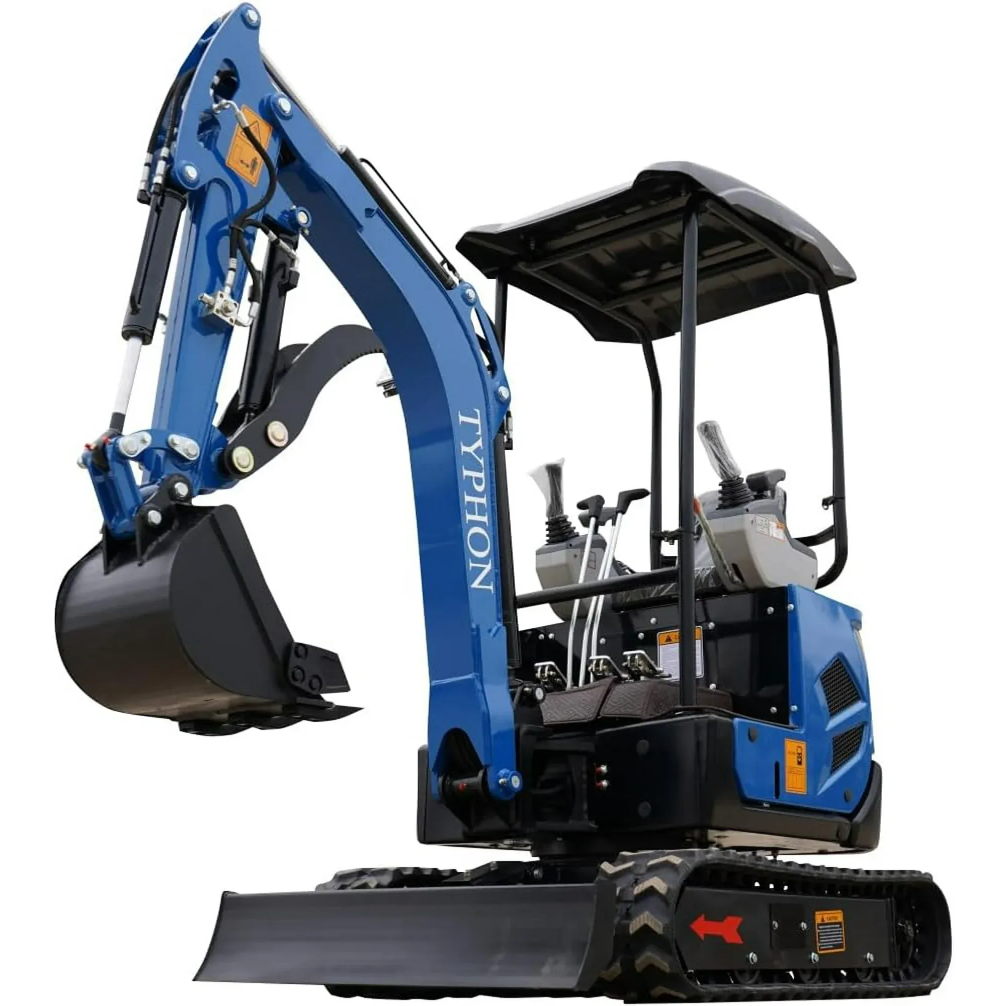 TYPHON Terror XVII Lux Mini Excavator – 1.7 Ton Trench Digger with Boom Swing, 400mm Bucket – Mini Excavator Machine for Garden, Farms, Parks, Roads