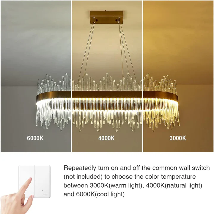 Lustre MORALS Ovale au design moderne contemporain