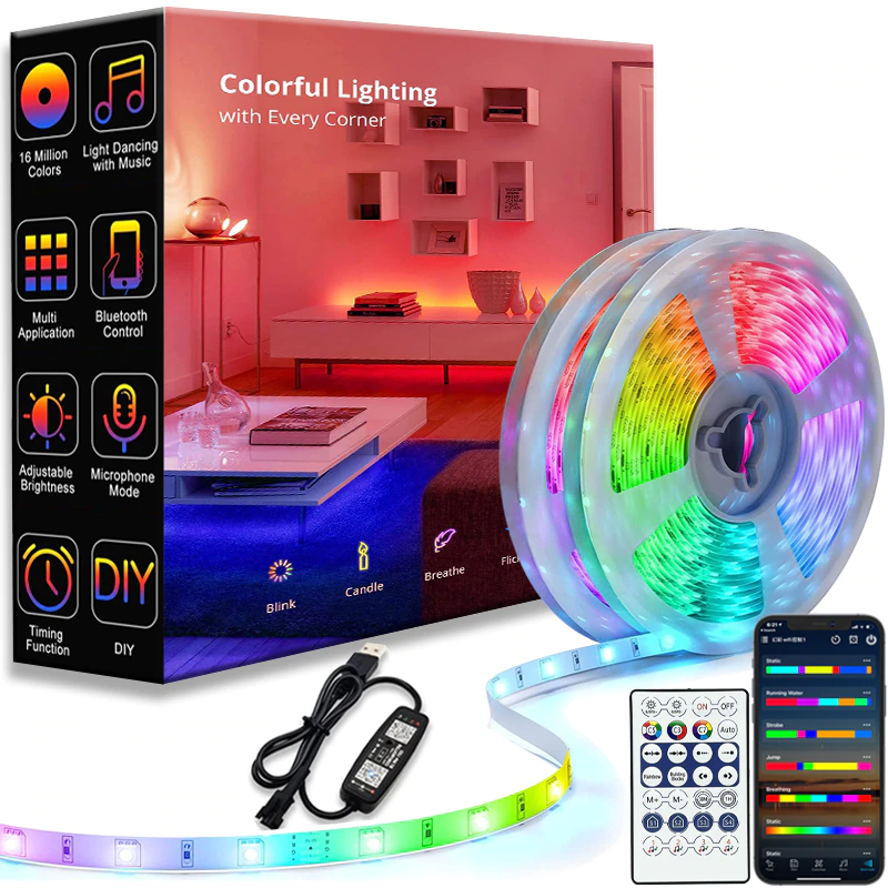 Rouleau de Lumière LED Bluetooth à Coller