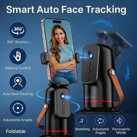 Support de téléphone intelligent avec suivi automatique du visage – Rotation 360°