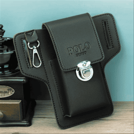 (مصنوعة من جلد عالي الجوذة) محفظة جلدية تُعلق على الحزام