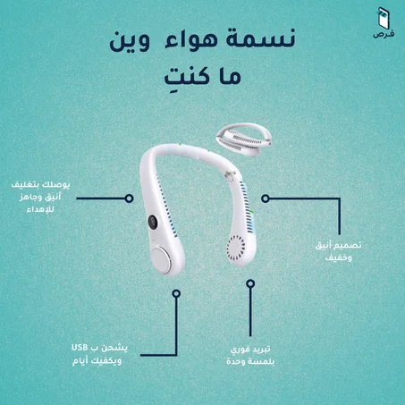 مروحة العنق الذكية القابلة للارتداء – Smart Foldable Neck Fan