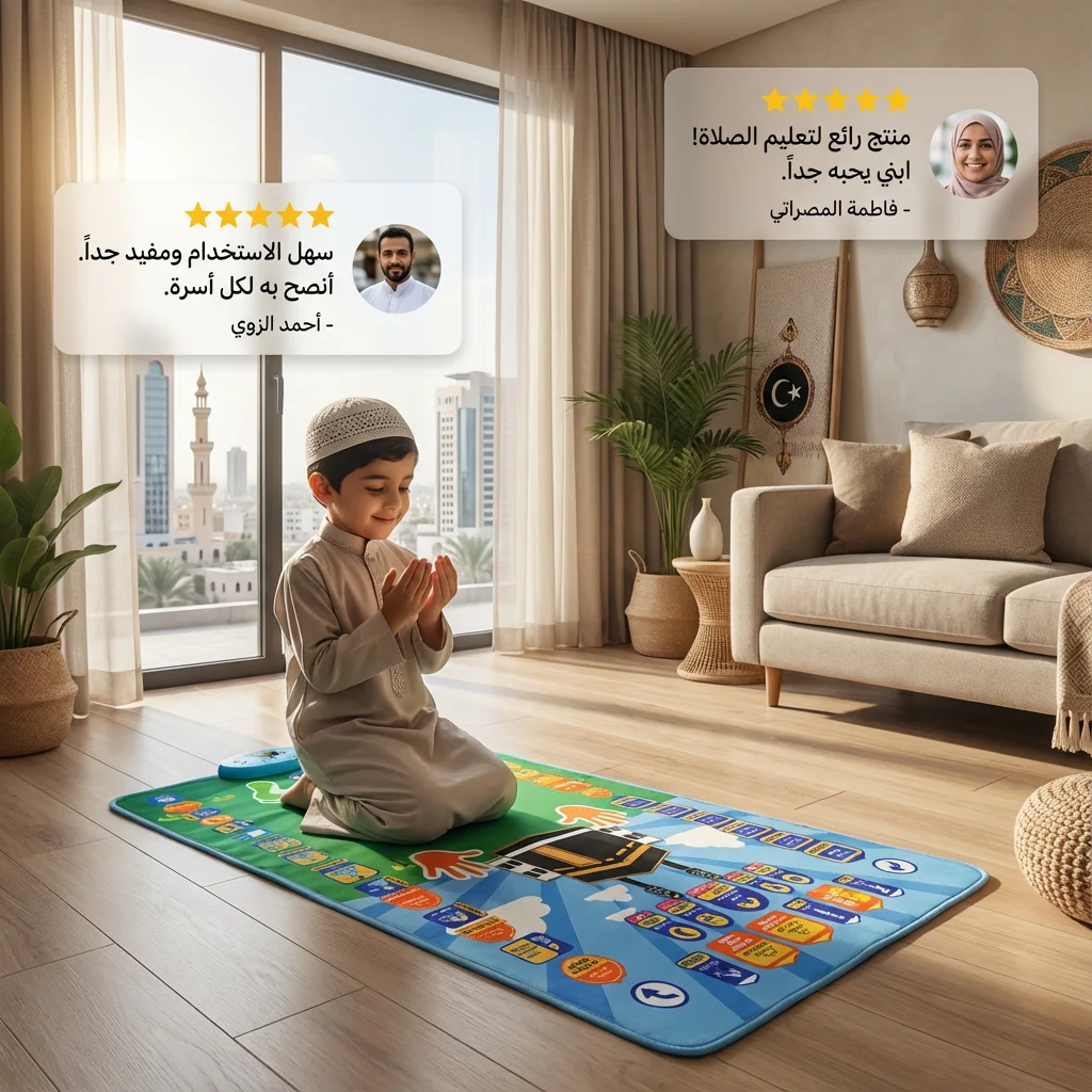 🟢 سجادة الصلاة التفاعلية للأطفال
