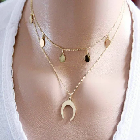 WANING CRESCENT MOON NECKLACE
