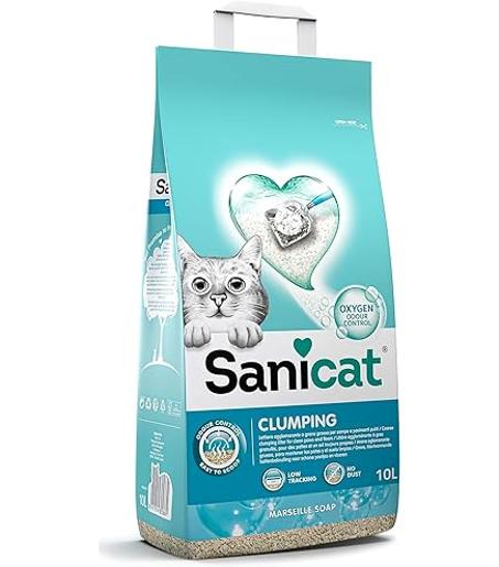 Litière Agglomérante Sanicat Parfum Savon de Marseille 10L