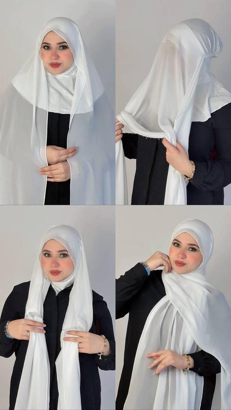 بونة تحت الحجاب نينجا كاملة تغطي الرقبة مخيطة مع شال شيفون