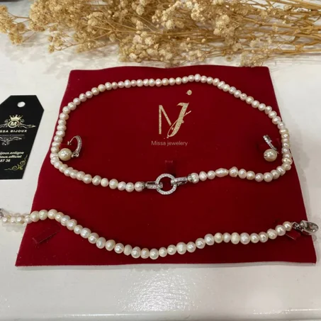 parure en perle veretable joher 7or avec argent