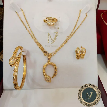 parure copie or en acier inoxydable 18 k - 4 piece