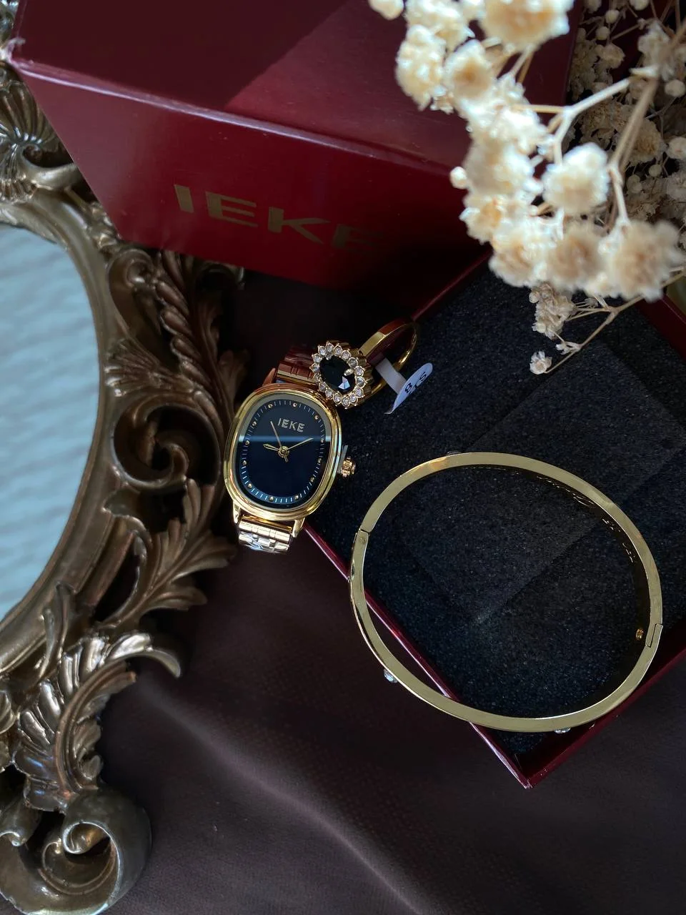 montre ieke originaleBRIelLAh plus bague marquiseen acier inoxydable