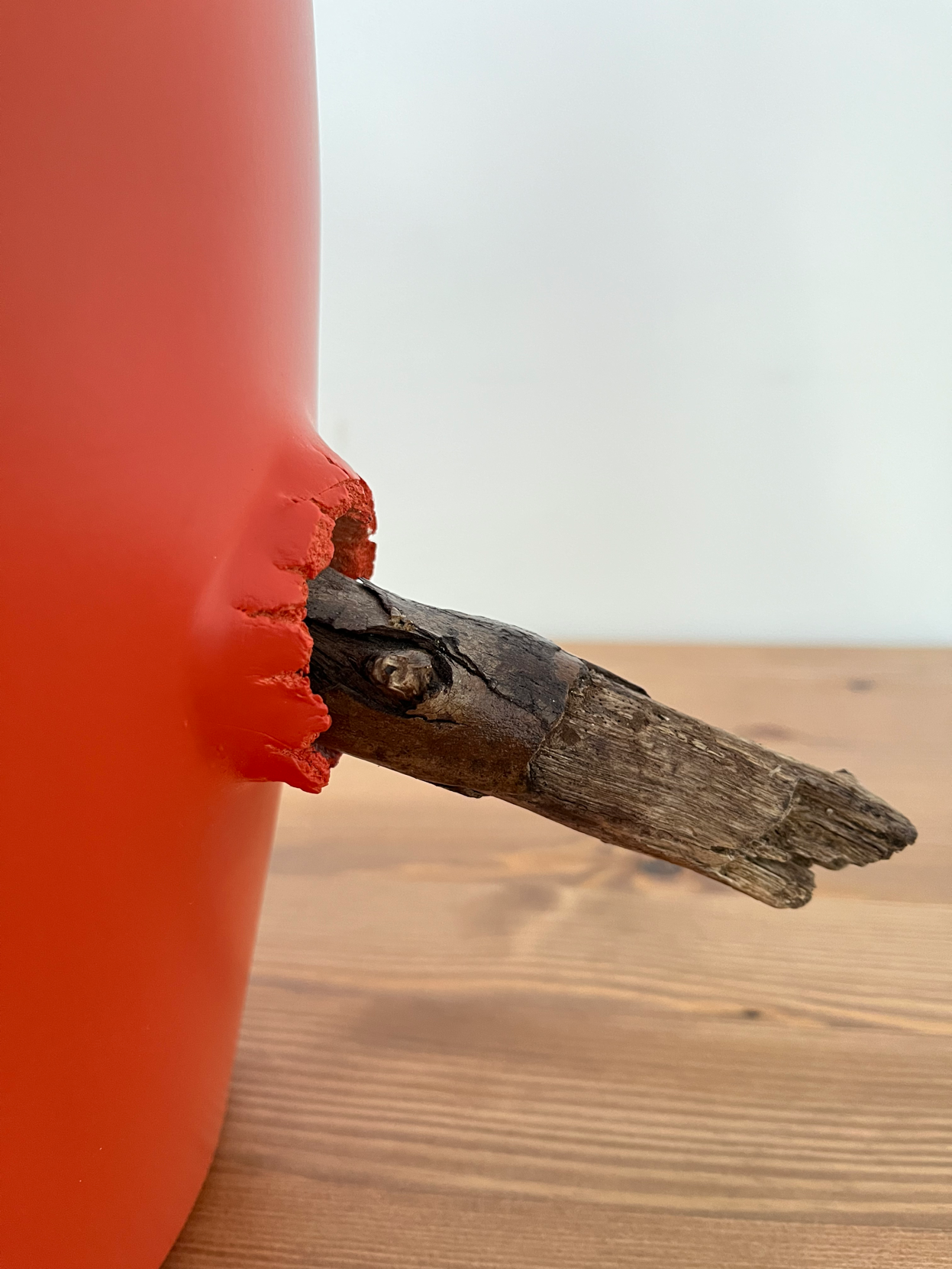 Vase avec pierre et branche