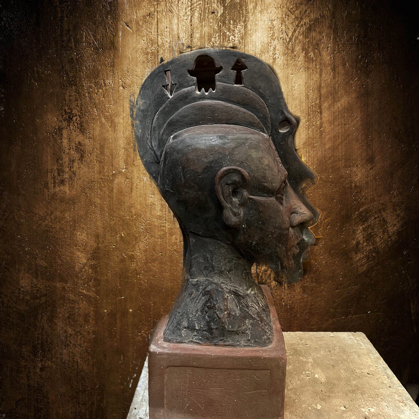 Tête homme découpée