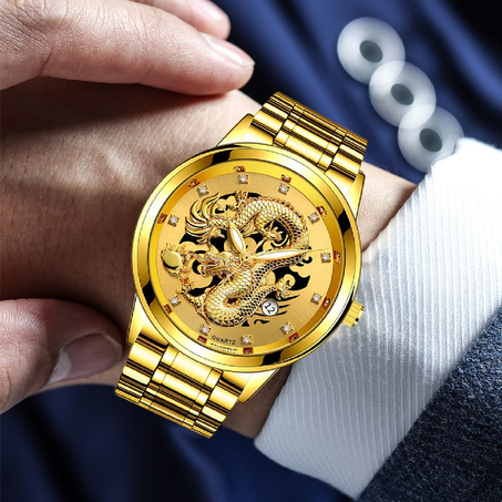 Quartz Wrist Watch Diamonds Men Watch