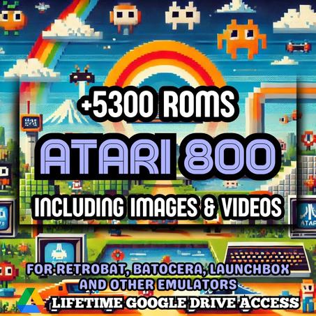 ATARI 800 ROMs Pack - 5300+ ATARI 800 Games for Emulators + Images, Videos & Manuals - Lifetime Google Drive Access