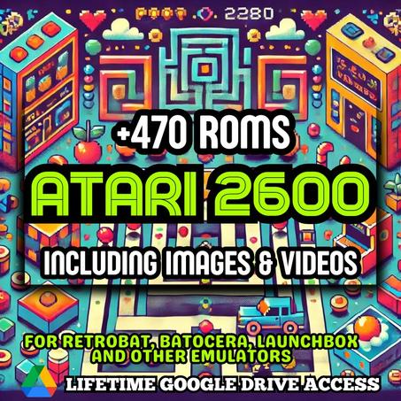 ATARI 2600 ROMs Pack - 470+ ATARI 2600 Games for Emulators + Images, Videos & Manuals - Lifetime Google Drive Access