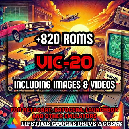 VIC-20 ROMs Pack - 820+ VIC-20 Games for Emulators + Images, Videos & Manuals - Lifetime Google Drive Access