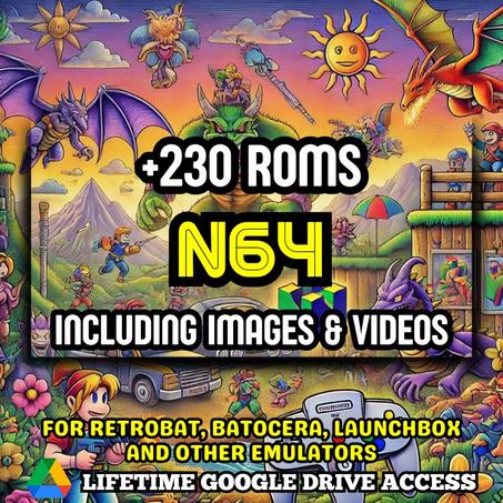 N64 ROMs Pack - 230+ N64 Games for Emulators + Images, Videos & Manuals - Lifetime Google Drive Access