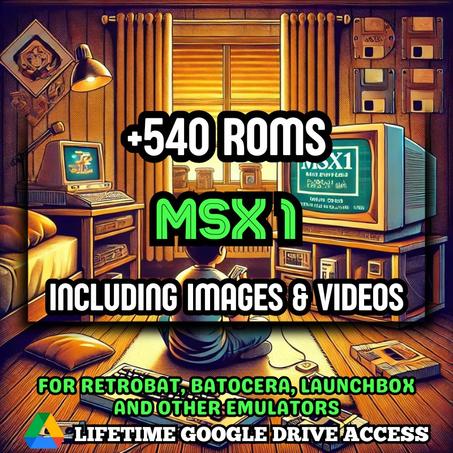 MSX1 ROMs Pack - 540+ MSX1 Games for Emulators + Images, Videos & Manuals - Lifetime Google Drive Access