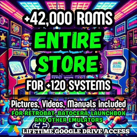 ULTIMATE ROMs Pack - 42,000+ ROMs from +120 Consoles For Your Emulators + Images, Videos & Manuals - Lifetime Google Drive Access