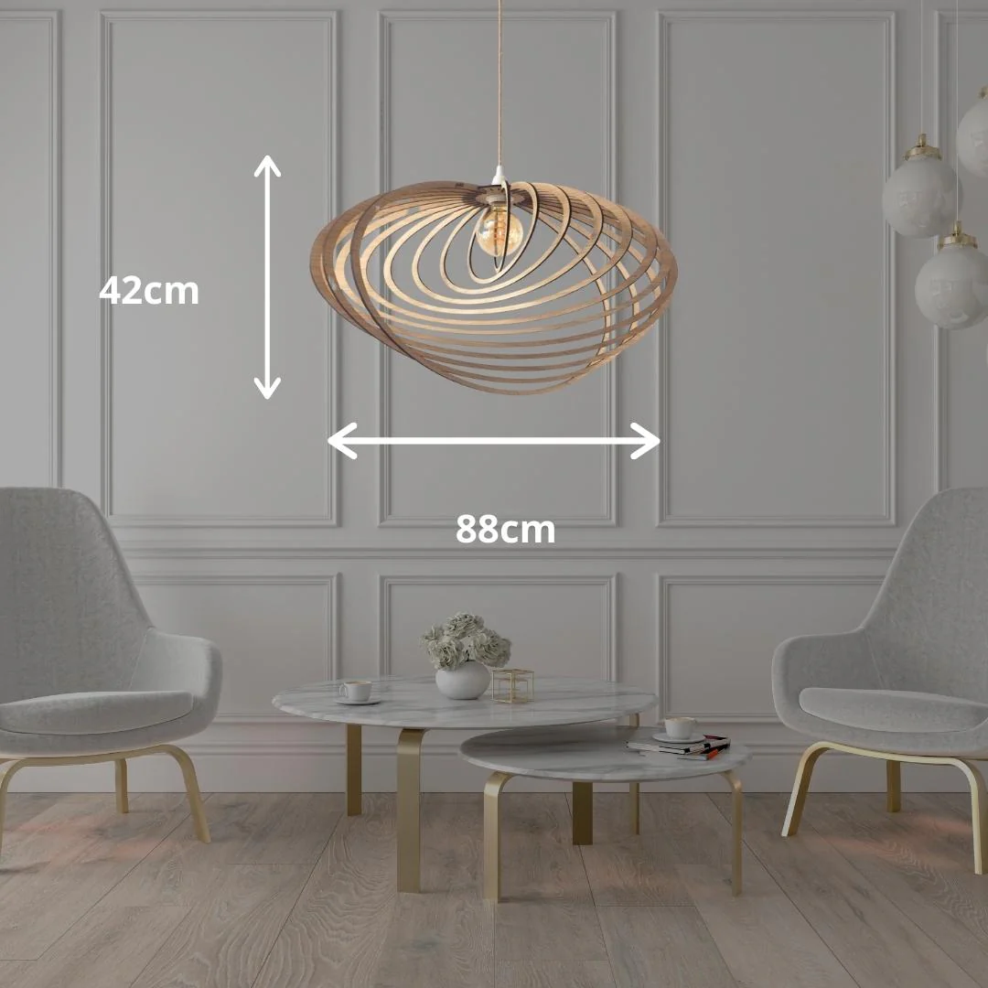 lustre spirale en bois