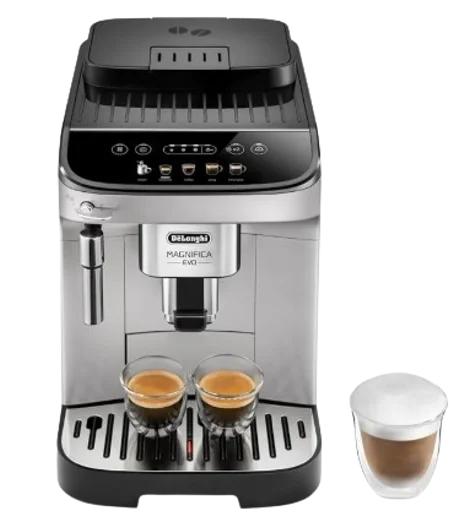 دي لونجيه ماجنيفكا إيفو، ماكينة قهوة وكابتشينو مع مطحنة حبوب، ECAM292.33.SB، فضي [حصري أمازون]