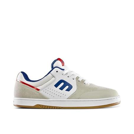 ETNIES MARANA MICHELIN SKATE SHOE SNEAKER WHITE/BLUE/RED NUBUCK