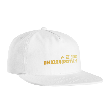 EMERICA  THIS IS SKATEBOARDING SNAPBACK HAT WHITE