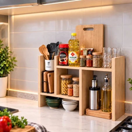 Organisateur de Cuisine en Bois