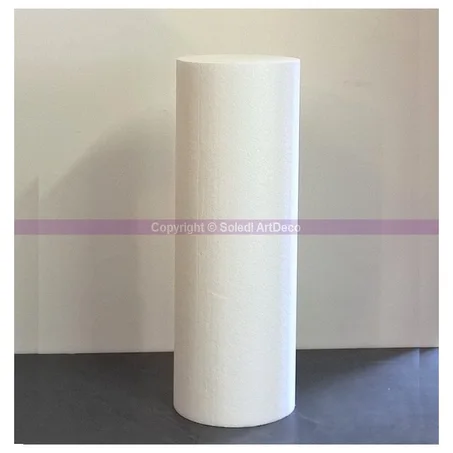 4 Cylindre en polystyrène diam. 15 x haut. 40 cm, Colonne en Styropor blanc pour présentoir