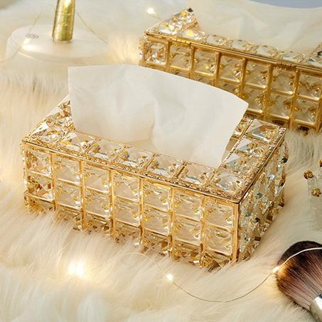 Boîte à mouchoirs en verre cristal