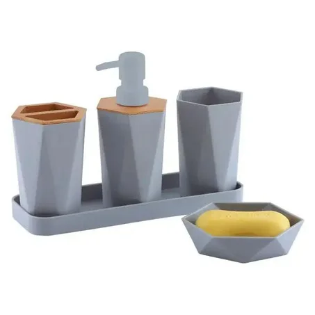 Ensemble de salle de bains 5 pièces HHG-238, accessoires de salle de bains, céramique gris