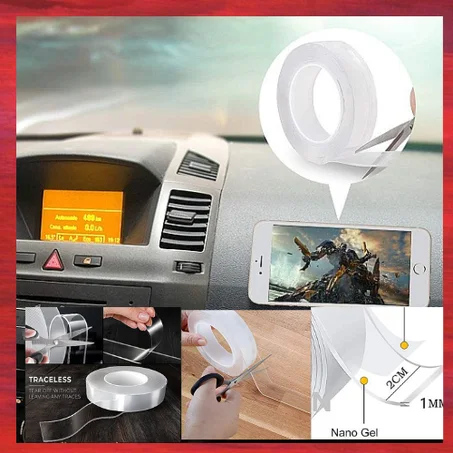 Ruban adhésif Double Face - Nano tape Transparent réutilisable