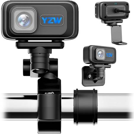 YZW MT100 - Cámara de motocicleta 2K, cámara de bicicleta para manillar con gran angular de 140°, impermeable IP67, grabación de emergencia y bucle, 3 soportes, para diferentes bicicletas, mo