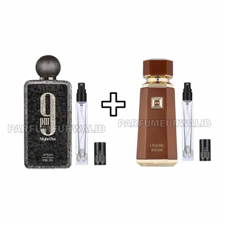 PACK Decante 10ML 9PM NIGHT OUT Afnan + 10ML LIQUID BRUN French Avenue