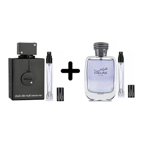 Pack Decante 10ml Rasasi Hawas For Men + 10ml Armaf Club de Nuit intense Man