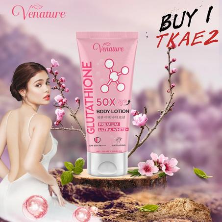 لوشن إشراق فوري وحماية يومية – جلوتاثيون 50X مع SPF50+ لبشرة موحّدة وناعمة