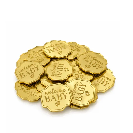 Pastilles Dorées "Welcome Baby" – Décoration Naissance | Lot de 100 pcs