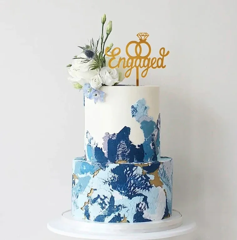 كيك طوبر بليكسيكلاص بتصميم "خاتم الخطوبة والقلب" - مثالي للأعراس والمناسبات الرومانسية