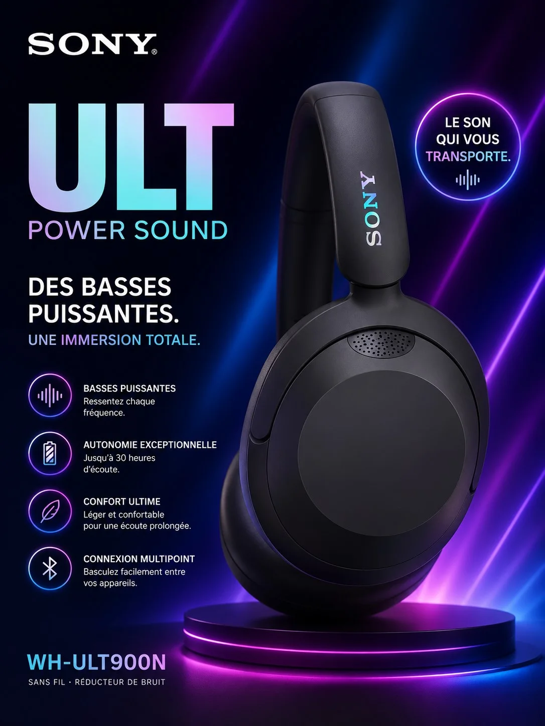 Casque Sony سماعات سوني اللاسلكية بتقنية بلوتوث