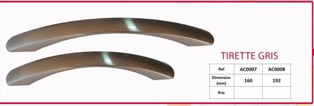 TIRETTE GRIS  DIMENSION MM -160-192-