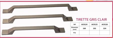 TIRETTE GRIS CLAIR DIMENSION MM -160-192-224